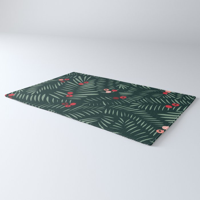 winter christmas time green fir branches Rug Gallery Image 3