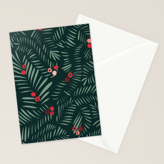 winter christmas time green fir branches Stationery Card Gallery Image 2