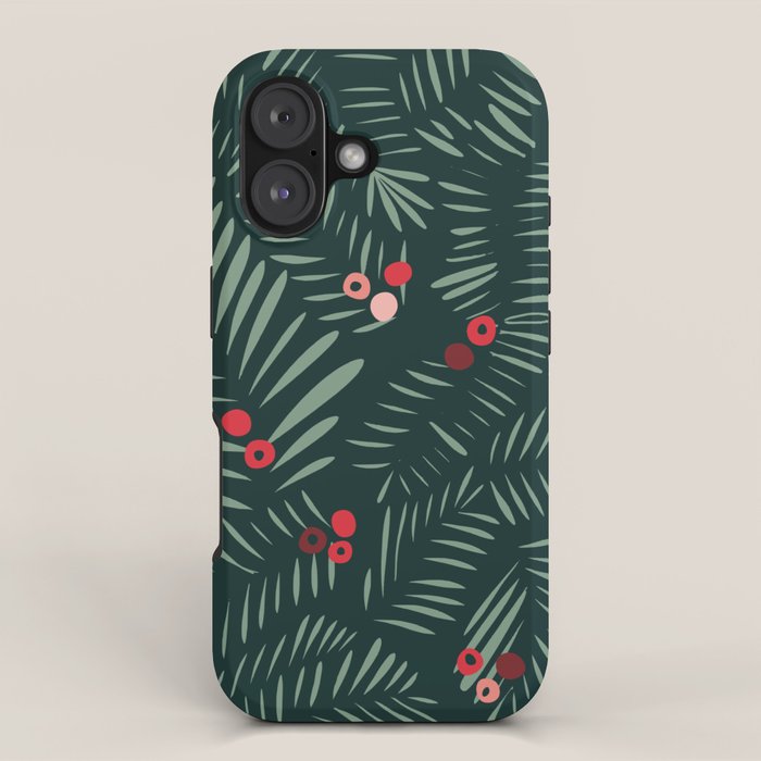 winter christmas time green fir branches iPhone Case Gallery Image 1