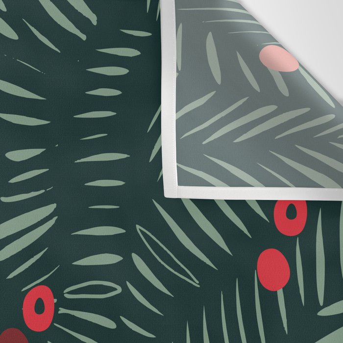 winter christmas time green fir branches Wall Tapestry Gallery Image 3