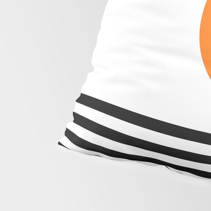 Orange Zen Sunset Minimalist Art Black Stripes Simple Art Pillow Sham Gallery Image 4