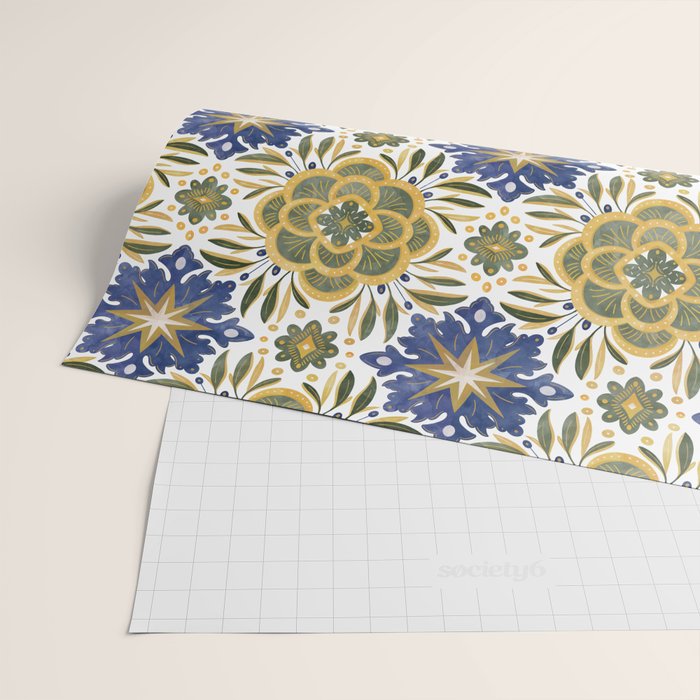 Tile floral nature Modern BY Wrapping Paper Gallery Image 2