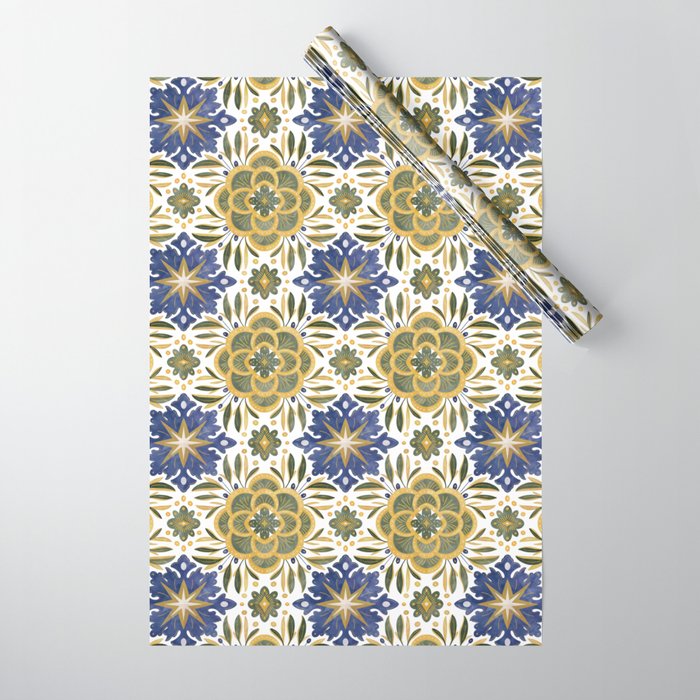 Tile floral nature Modern BY Wrapping Paper Gallery Image 1
