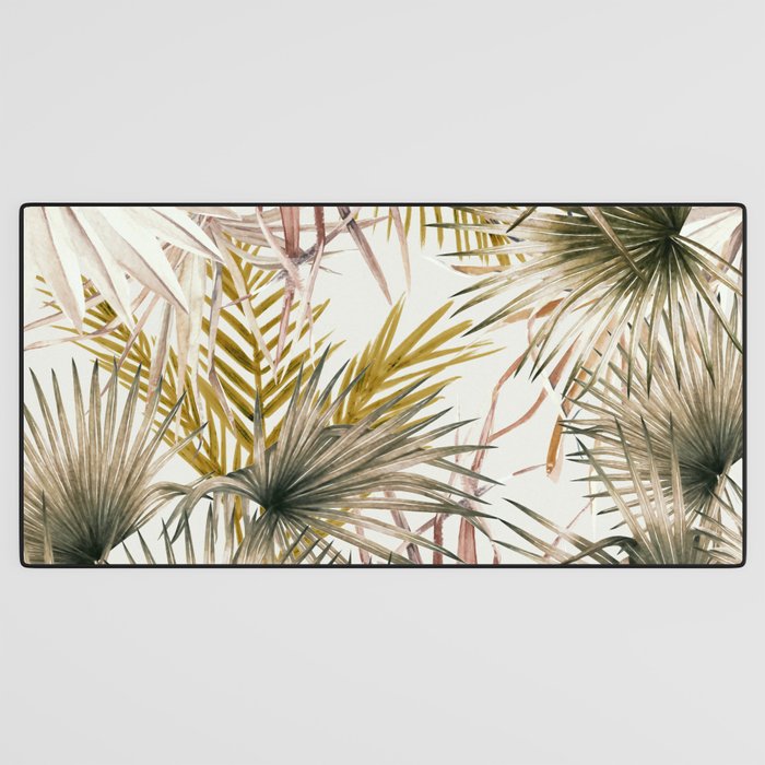Pink Green leaf II Desk Mat Gallery Image 3