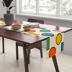Pop Dots and Checks Colorful Retro Modern 80s 90s Checked Pattern Table Runner Gallery Image 2