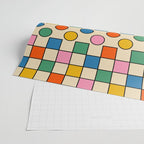 Pop Dots and Checks Colorful Retro Modern 80s 90s Checked Pattern Wrapping Paper Gallery Image 2