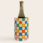 Pop Dots and Checks Colorful Retro Modern 80s 90s Checked Pattern Wine Chiller Gallery Image 3
