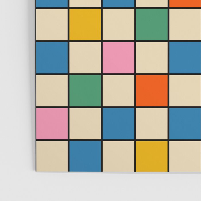 Pop Dots and Checks Colorful Retro Modern 80s 90s Checked Pattern Poster Gallery Image 3