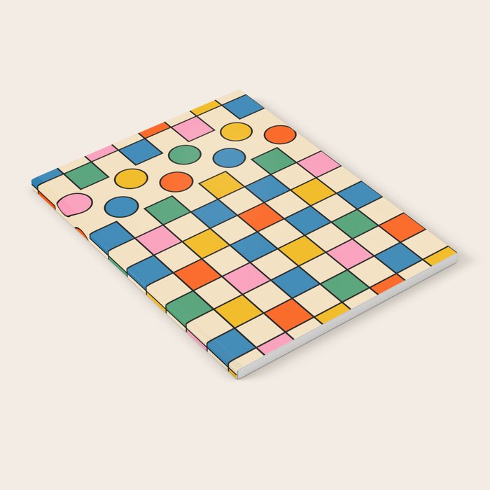 Pop Dots and Checks Colorful Retro Modern 80s 90s Checked Pattern Notebook Gallery Image 2