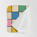 Pop Dots and Checks Colorful Retro Modern 80s 90s Checked Pattern Throw Blanket Gallery Image 3