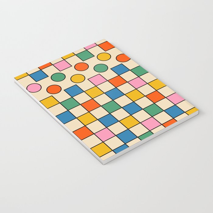 Pop Dots and Checks Colorful Retro Modern 80s 90s Checked Pattern Notebook Gallery Image 3
