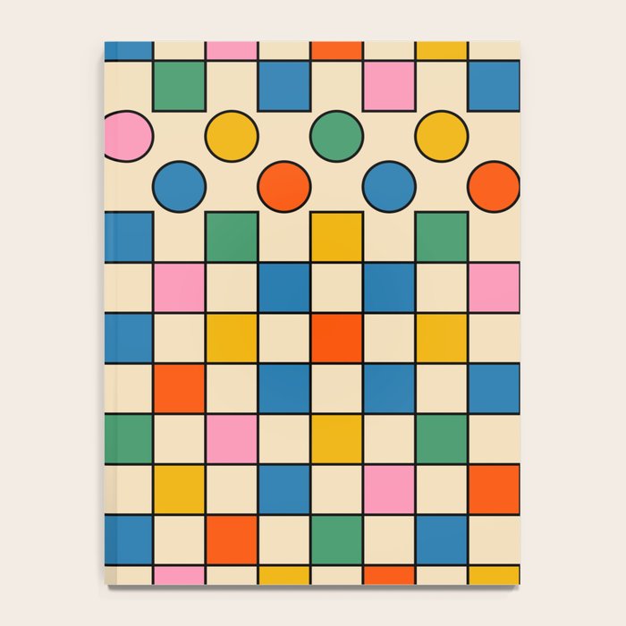 Pop Dots and Checks Colorful Retro Modern 80s 90s Checked Pattern Notebook Gallery Image 4