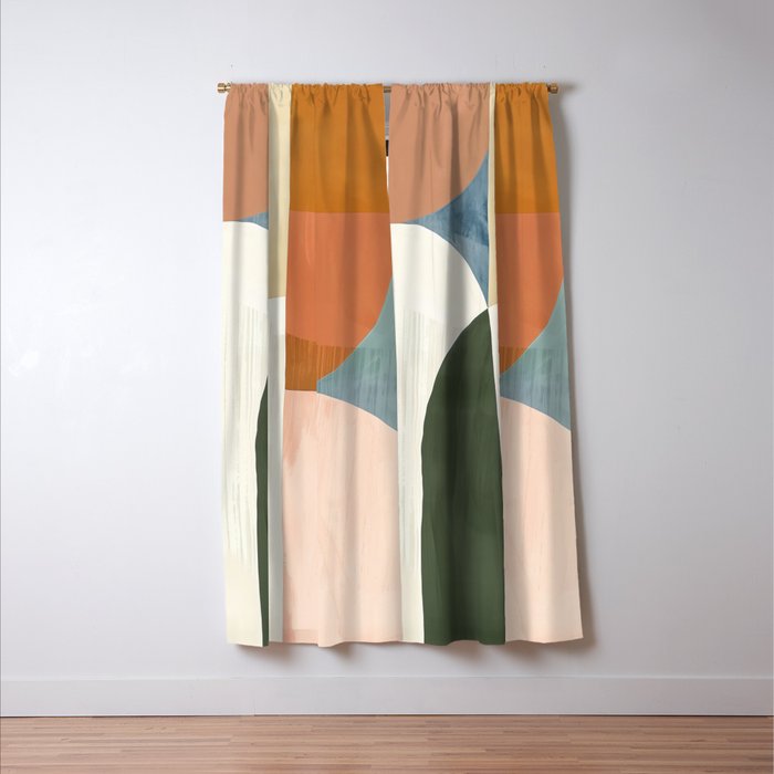 Soft Modern Abstract Shapes III Window Curtain Gallery Image 3