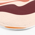 Retro Liquid Swirl Abstract Pattern Square in Terracotta Earth Tones on Cream Bath Mat Gallery Image 3