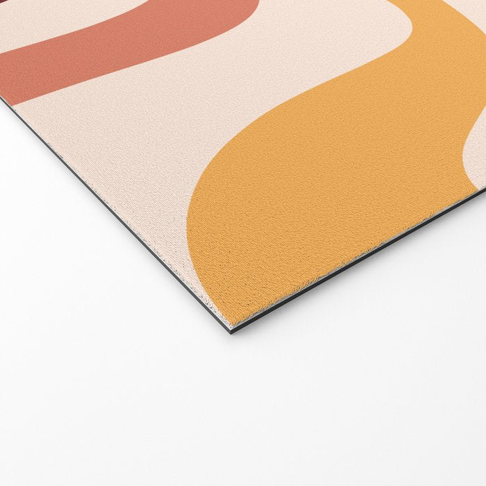 Retro Liquid Swirl Abstract Pattern Square in Terracotta Earth Tones on Cream Welcome Mat Gallery Image 2