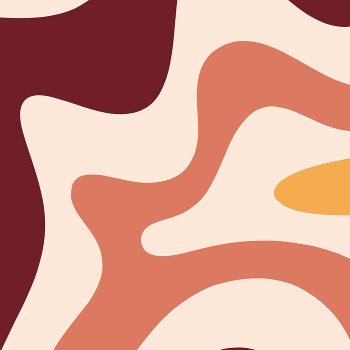 Retro Liquid Swirl Abstract Pattern Square in Terracotta Earth Tones on Cream Coffee Mug Gallery Image 2