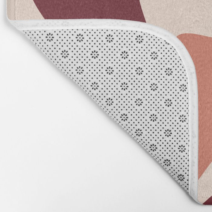 Retro Liquid Swirl Abstract Pattern Square in Terracotta Earth Tones on Cream Bath Mat Gallery Image 2
