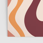 Retro Liquid Swirl Abstract Pattern Square in Terracotta Earth Tones on Cream Poster Gallery Image 3