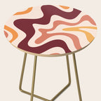 Retro Liquid Swirl Abstract Pattern Square in Terracotta Earth Tones on Cream Side Table Gallery Image 2