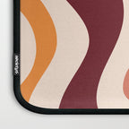 Retro Liquid Swirl Abstract Pattern Square in Terracotta Earth Tones on Cream Laptop Sleeve Gallery Image 3
