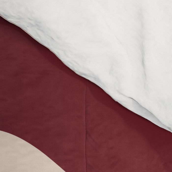 Retro Liquid Swirl Abstract Pattern Square in Terracotta Earth Tones on Cream Comforter Gallery Image 4
