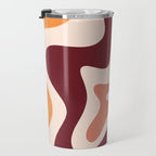 Retro Liquid Swirl Abstract Pattern Square in Terracotta Earth Tones on Cream Travel Mug Gallery Image 3