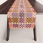 Vibrant Checkered Grid Table Runner Gallery Image 1
