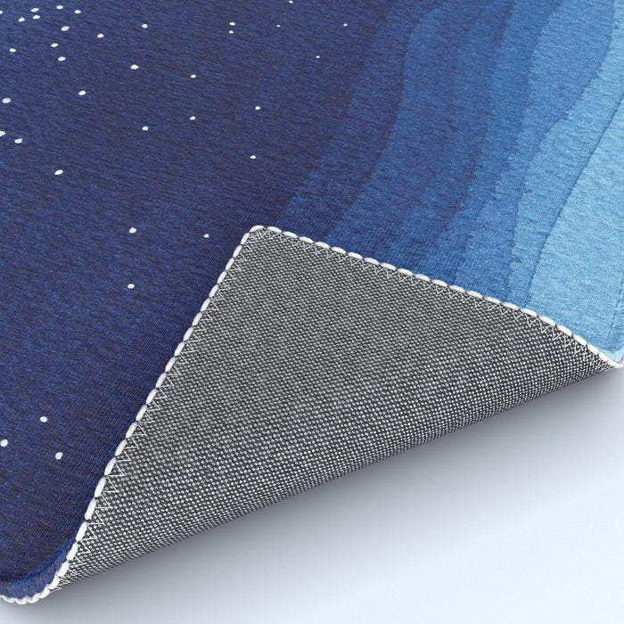 Falling star, shooting star, sailboat ocean waves blue sea Rug Gallery Image 4