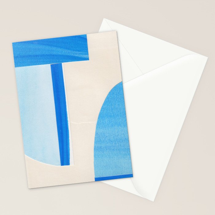 Blue Abstract Collage #1 Stationery Card Gallery Image 2