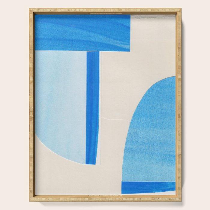 Blue Abstract Collage #1 Serving Tray Gallery Image 1