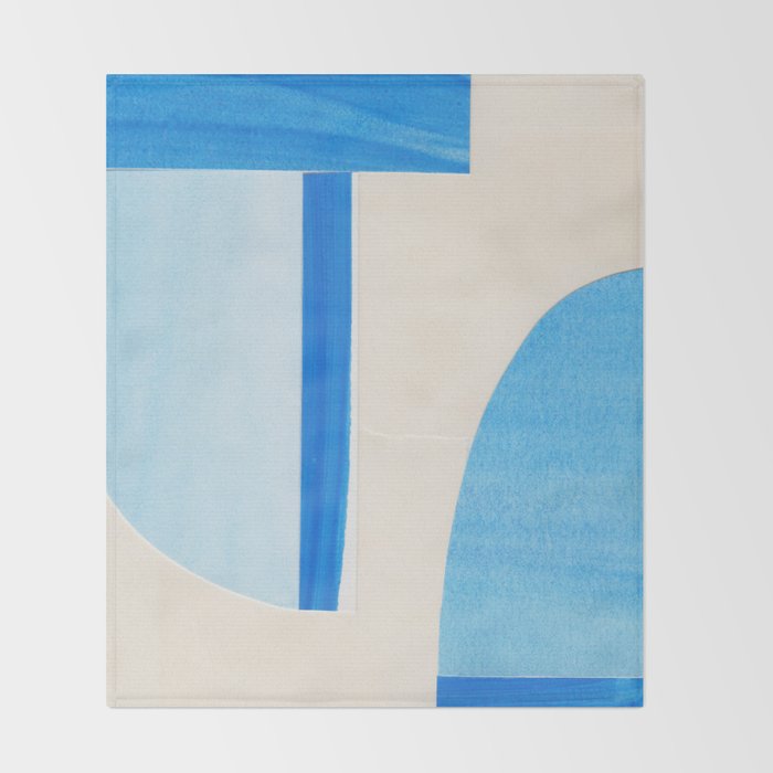 Blue Abstract Collage #1 Throw Blanket Gallery Image 2