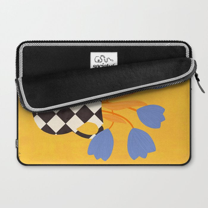 Tulips and vase of squares and diamonds Laptop Sleeve Gallery Image 2