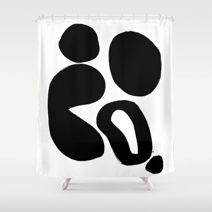 Ink Pond White Background Shower Curtain Gallery Image 1