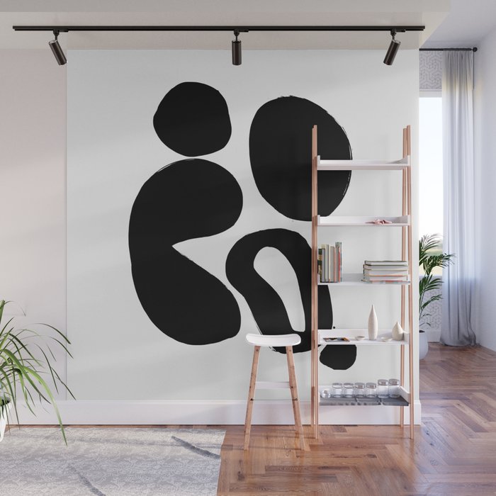 Ink Pond White Background Wall Mural Gallery Image 1