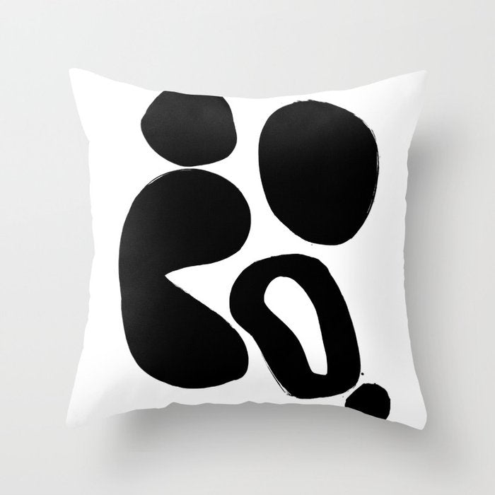 Ink Pond White Background Throw Pillow Gallery Image 6