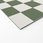 Soft Checkerboard Muted Green Welcome Mat Gallery Image 2
