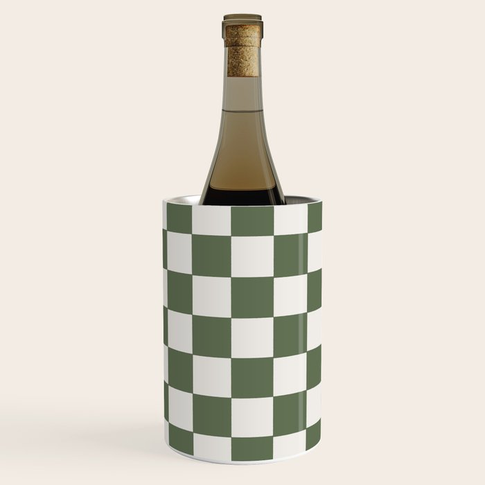 Soft Checkerboard Muted Green Wine Chiller Gallery Image 2