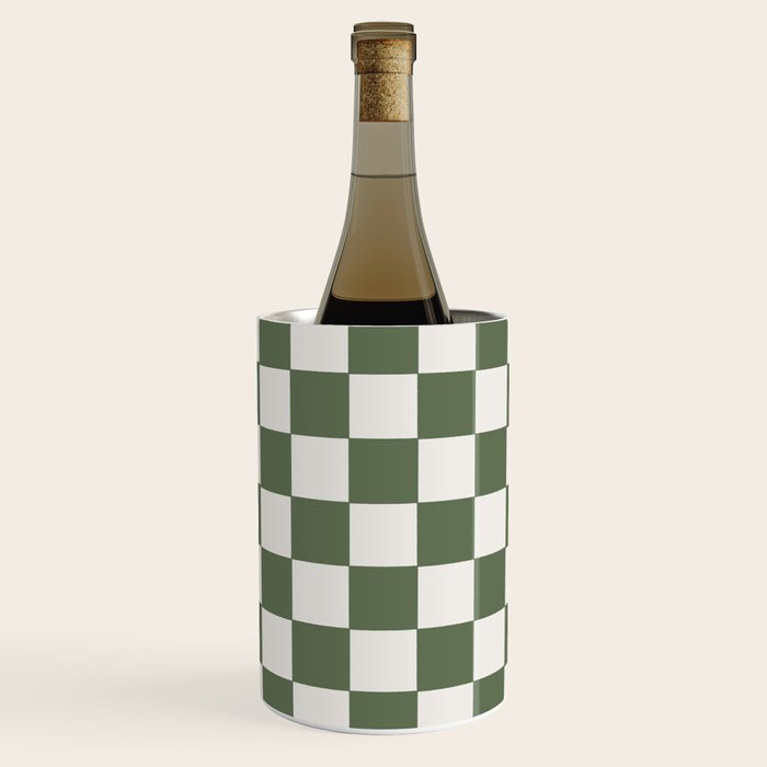 Soft Checkerboard Muted Green Wine Chiller Gallery Image 3