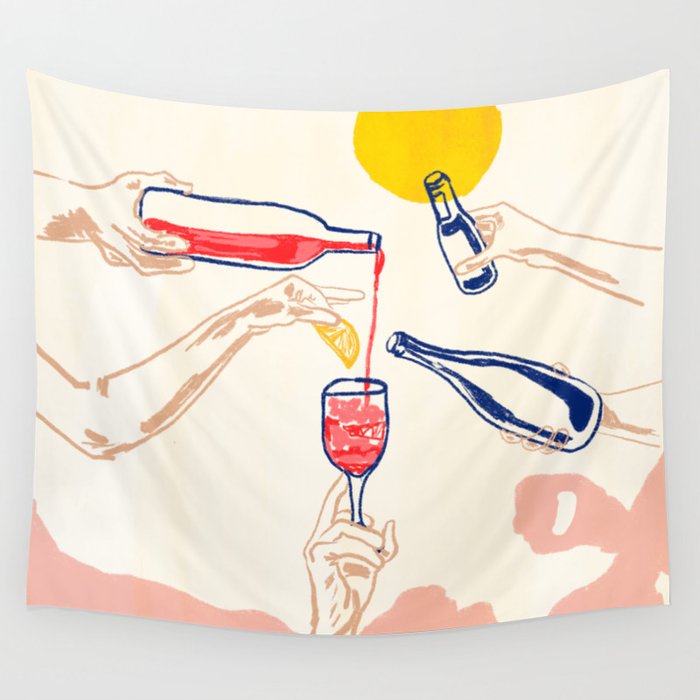 Sunset Cheers Wall Tapestry Gallery Image 1