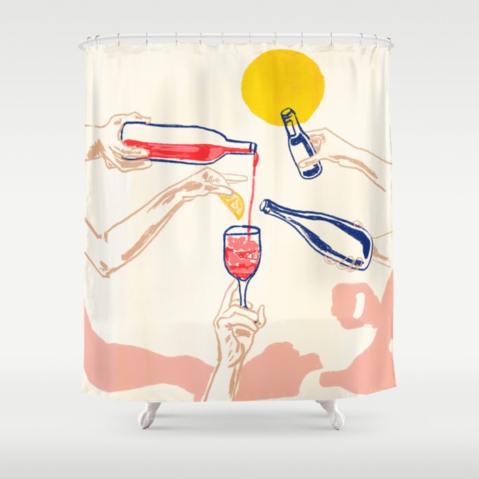 Sunset Cheers Shower Curtain Gallery Image 1