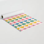Spring Flower Stripes Cute and Cheerful Floral Pattern Pink Blue Green Mustard Yellow Yoga Mat Gallery Image 2