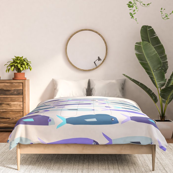 Blue Sardines Pattern Comforter Gallery Image 3