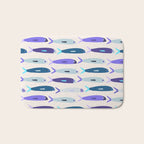 Blue Sardines Pattern Bath Mat Gallery Image 1