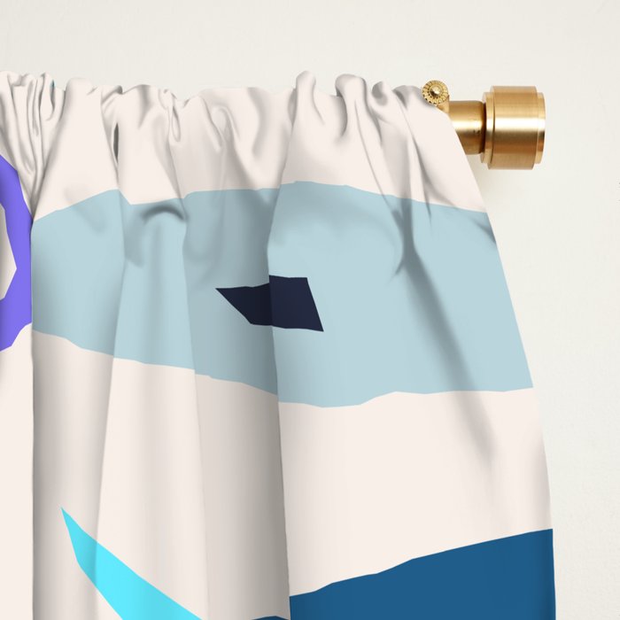 Blue Sardines Pattern Window Curtain Gallery Image 2