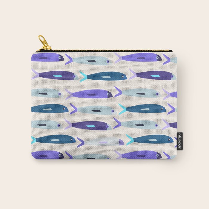 Blue Sardines Pattern Carry All Pouch Gallery Image 1