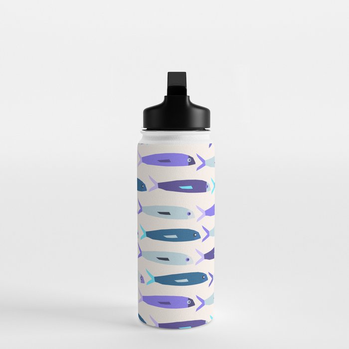 Blue Sardines Pattern Water Bottle Gallery Image 3