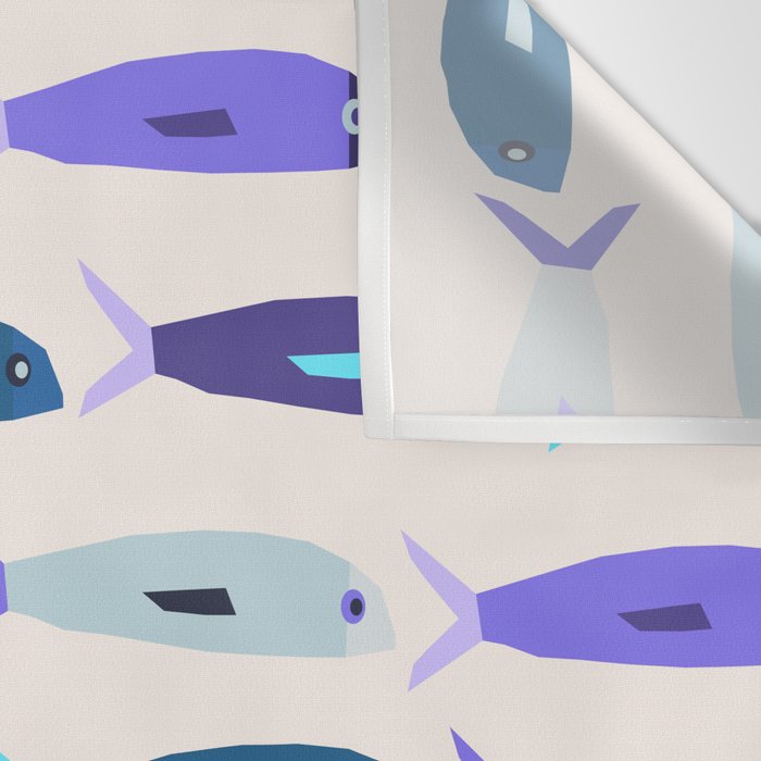 Blue Sardines Pattern Wall Tapestry Gallery Image 3