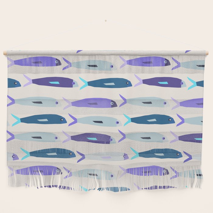 Blue Sardines Pattern Wall Hanging Gallery Image 1