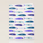 Blue Sardines Pattern Stationery Card Gallery Image 2