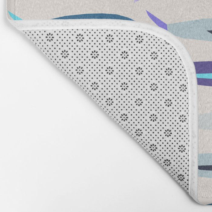 Blue Sardines Pattern Bath Mat Gallery Image 2
